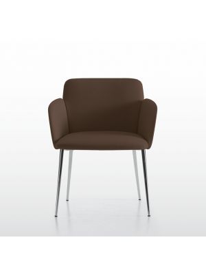 Hanami Waiting Chair Steel Legs Leather Seat by Quinti Online Sales
