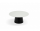 Sales Online Totem Round H. 35 Coffee Table Tempered Glass Top with Metal Base by Sovet.