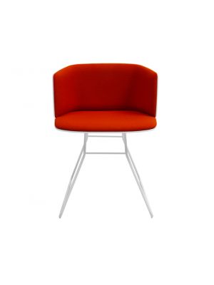 Cut Sled Chair Metal Base Leather Seat by La Palma Online Buy