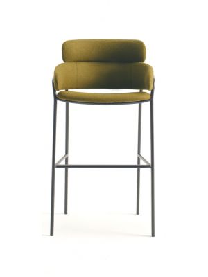 Strike stool with backrest upholstered seat coated in fabric by Debi online sales
