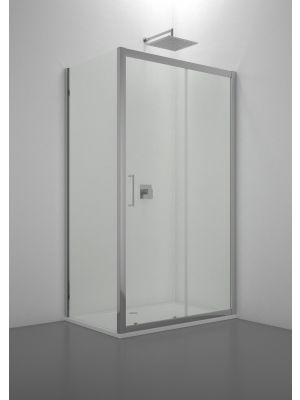 Venere Corner Shower Enclosure Glass Doors Aluminum Frame by SintesiDesign Online Sales
