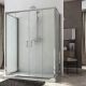 Replay Trio 2-Sliding-Doors Peninsular Shower Enclosure Anodized Aluminum and Glass Structure by SintesiDesign Sales Online