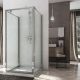 Sintesi Trio 1-Pivot-Door Peninsular Shower Enclosure Anodized Aluminum and Glass Structure by SintesiDesign Sales Online