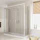 Young Trio 2-Sliding-Doors Peninsular Shower Enclosure Anodized Aluminum and Glass Structure by SintesiDesign Sales Online