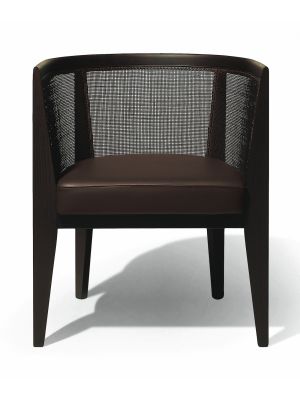 Grandhotel PC Small Armchair Wooden Frame Leather Seat by Cabas Online Sales