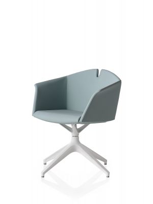 Kuad Swivel 4 Legs chair steel base ecoleather seat by Kastel online sales