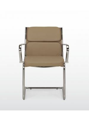 Season Comfort Sled Waiting Chair Metal Frame Leather Seat by Quinti Online Sales