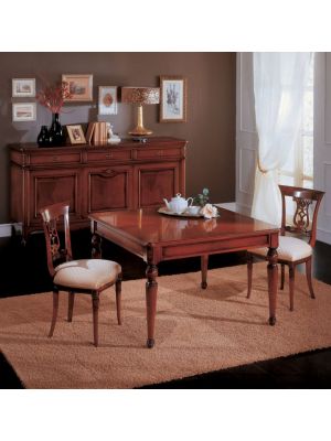 Opera Extendable Square Table Closed Made of Walnut Made in Italy by Bianchi Mobili