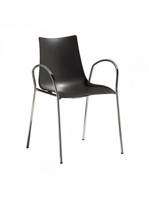 Zebra chair with armrests with steel structure technopolymer seat by Scab buy online