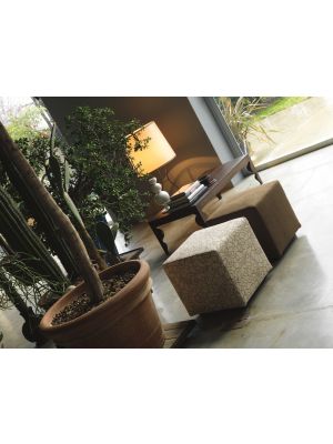 Sales Online Ffoup/1 Pouff Solid Oak or American Walnut Structure with Fabric by Linfa Design.