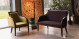 Sales Online Mi/Ami Sofa Solid Oak American Walnut or Beechwood Structure with Fabric by Linfa Design.