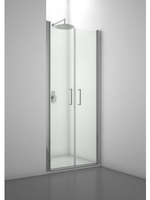 Marte Double Door Shower Enclosure Glass Doors Aluminum Frame by SintesiDesign Online Sales