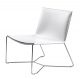 Matt Lounge chair steel base thick leather seat by Montina online sales on www.sintesi.design