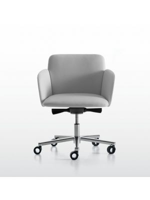Hanami Low Desk Chair Aluminum Base Leather Seat by Quinti Online Sales