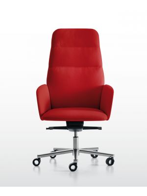 Hanami High Executive Chair Aluminum Base Leather Seat by Quinti Online Sales