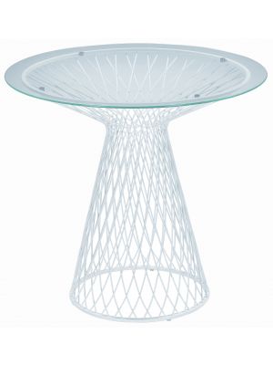 Heaven round table steel base glass top suitable for outdoor use by Emu online sales