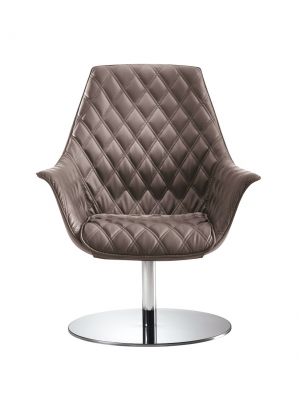 Kimera Rhomboidal waiting armchair stainless steel base ecoleather seat by Kastel online sales