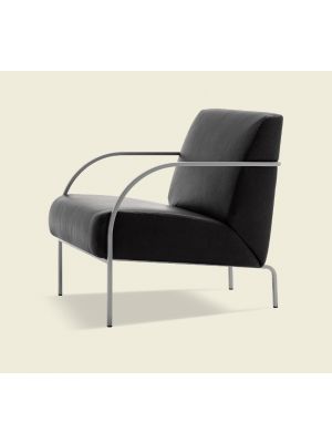 Leo Lounge Armchair Steel Frame Ecoleather Seat by Sintesi Online Sales
