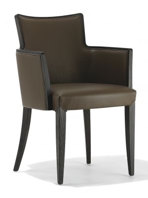 Nobilis P Small Armchair Wooden Frame Leather Seat by Cabas Online Sales