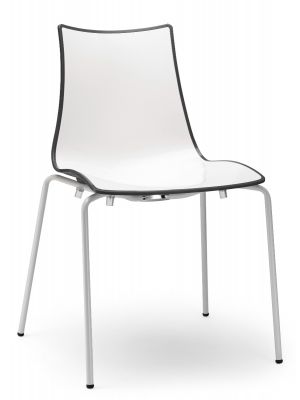Zebra Bicolore White Frame Chair Polymer Seat and Galvanized Steel Structure by Scab Online Sales