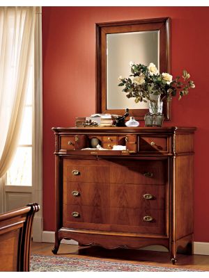 Opera Dresser With Mirror Classic Luxury by Bianchi Mobili Walnut