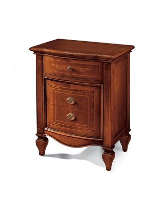 Volterra Bedside Table Walnut Made in Italy by Bianchi Mobili 