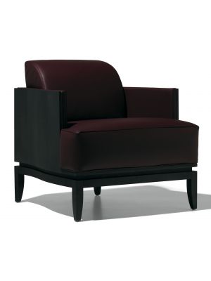 Diesis 48B Lounge Armchair Wooden Frame Leather Seat by Cabas Online Sales