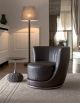 Laurent Luxury Armchair Coated in Leather by Longhi Online Sales