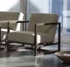 Sales Online Status Armchair Solid Oak or American Walnut Structure Coated with Fabric by Linfa Design.