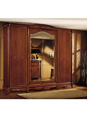 Roma With Feet Walnut Wardrobe by Bianchi Mobili 4 Doors