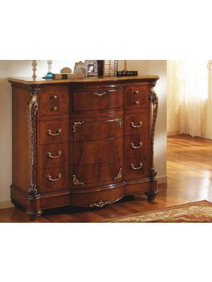 Corona Dresser Walnut Made in Italy by Bianchi Mobili Little Drawers