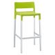 Divo outlet green stackable stool technopolymer seat aluminum legs by Scab online sales