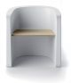 Talea Chair Seat Wood Polyethylene White Plust