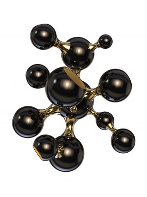 Atomic W Wall Lamp Brass and Steel Structure by DelightFULL Online Sales