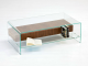 Sales Online Bridge Drawer Shelf Version Coffee Table Clear or Extralight Glass by Sovet.