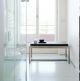 Sales Online Single Two Bench Solid Oak or American Walnut Structure with Fabric by Linfa Design.