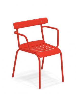 Miky 638 stackable chair steel structure suitable for outdoor and contract use by Emu buy online on www.sintesi.design