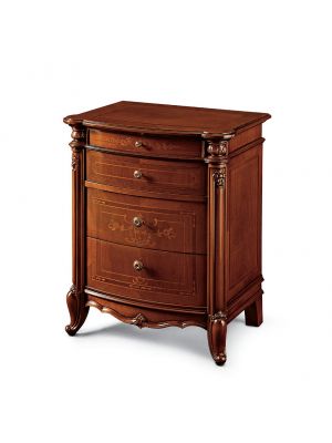 Roma Bedside Table Walnut Made in Italy by Bianchi Mobili 