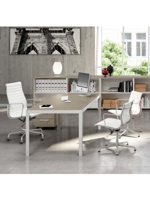 Funny+ Desk Wood Desk Aluminum Legs Melamine Top by About Office Online Sales