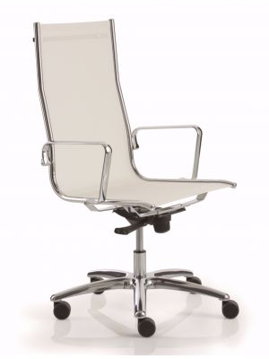 Light 14040 Sedia Direzionale Base in Alluminio Seduta in Rete by Luxy Vendita Online