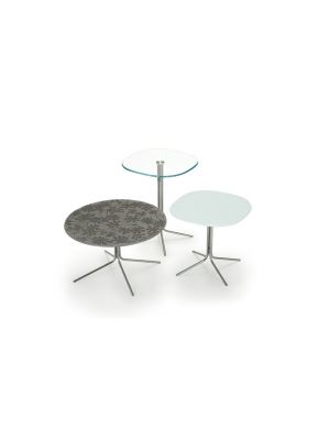 Sales Online Genius Shaped Coffee Table Top Glass Metal Base by Sovet.