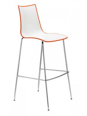 Zebra Bicolore Stool Polymer Seat and Chromed Steel Structure by Scab Online Sales