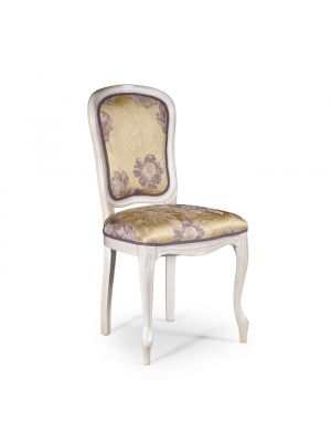 Vittoria Classic Chair Wooden Structure Fabric Seat by SintesiDesign Online Sales