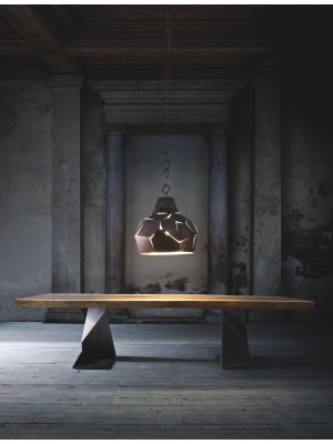 Trog Table Iron Base Solid Wood Top by elite, TO BE Online Sales