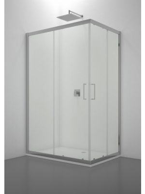 Venere Rectangular Corner Shower Enclosure Glass Doors Aluminum Frame by SintesiDesign Online Sales