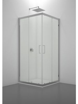 Venere Square Corner Shower Enclosure Glass Doors Aluminum Frame by SintesiDesign Online Sales