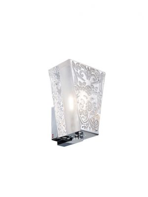 Sales Online Vicky D69 D01 Wall Lamp in crystal decorated with a delicate floral engraving by Fabbian