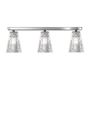 Sales Online Vicky D69 E03 Ceiling Lamp in crystal decorated with a delicate floral engraving by Fabbian