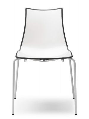 Zebra Bicolore White Frame Chair Polymer Seat and Galvanized Steel Structure by Scab Online Sales