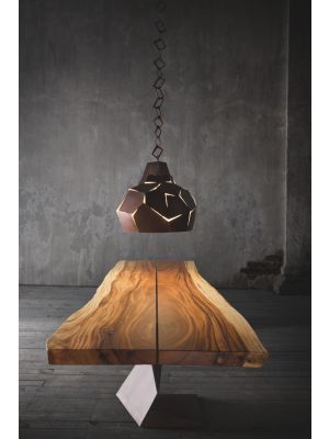 Trog Table Iron Base Solid Wood Top by elite, TO BE Online Buy